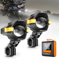 Auxbeam 3 Inch Motorcycle LED Spotlight Bi-LED Projector Lens Headlight 120W