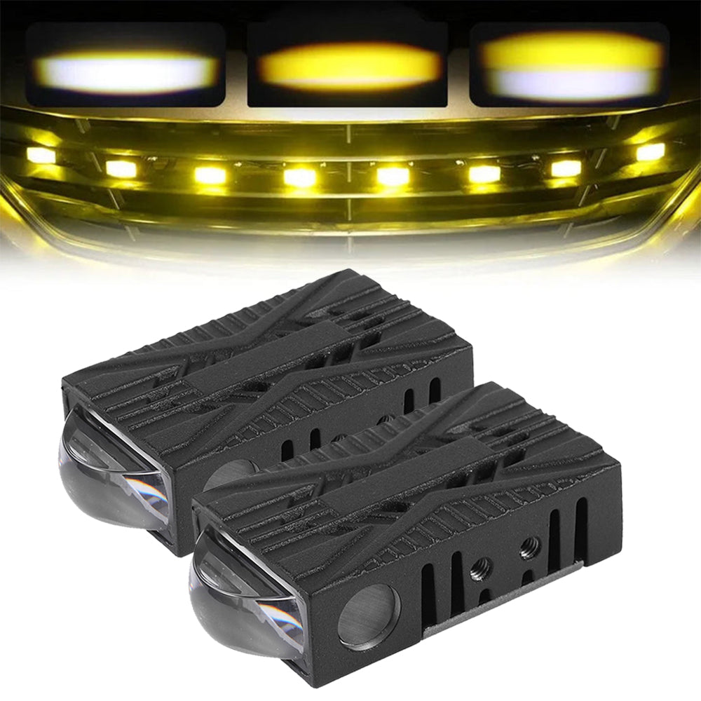 Auxbeam 0.66'' Dual-Color Bi-LED Grille Projector Lights – 6000K White / 3000K