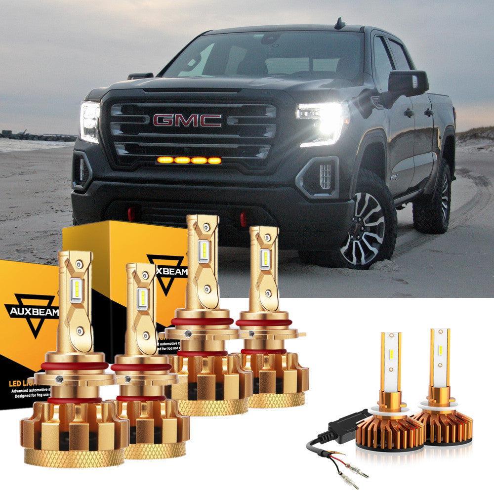 Auxbeam F-16 Plus Series LED High/Low Beam Bulb Bundle for 2002 GMC Sierra 1500