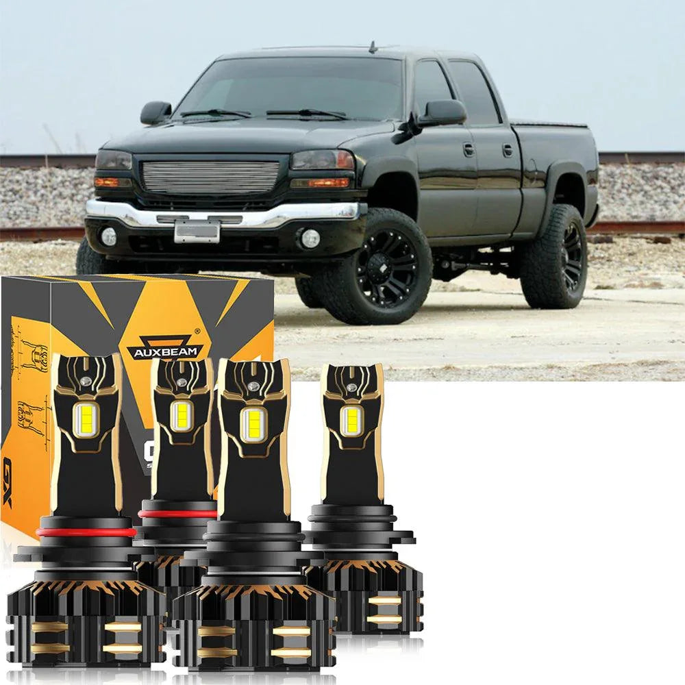Auxbeam LED Headlight Bulbs Bundle for 2001-2002 GMC Sierra 2500 HD 9005 9006