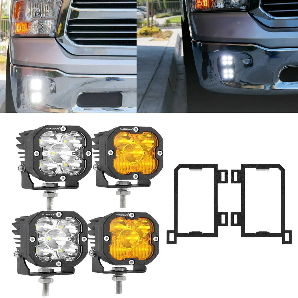 Auxbeam 3 Inch LED Pods Lights for Dodge Ram 1500 2013-2018