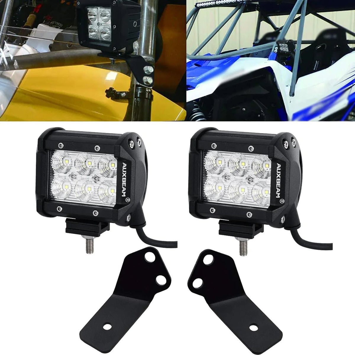 Auxbeam 4 inch Classic-SM Series Dual Row LED Pod for 2016-2021 Yamaha YXZ