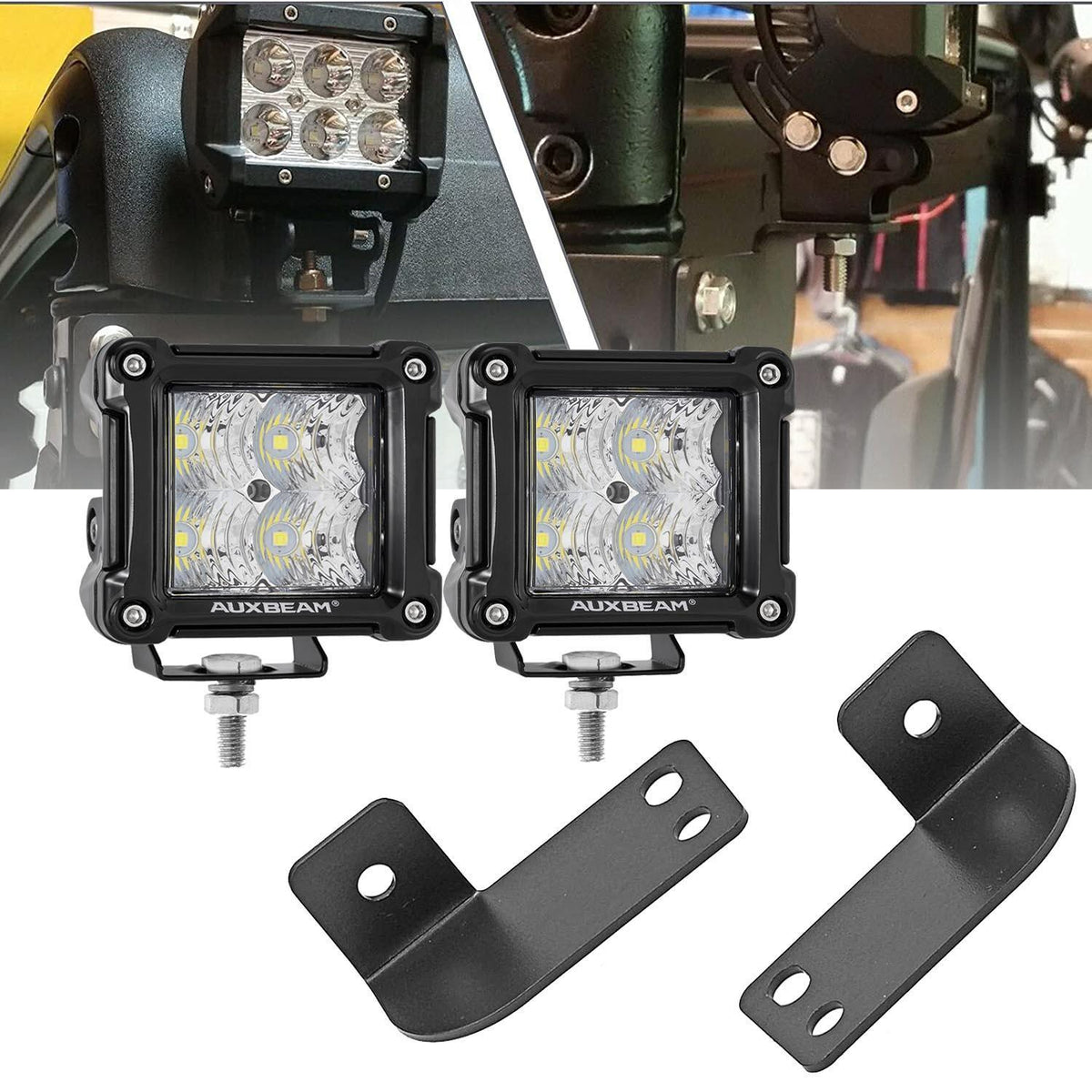 Auxbeam 3 Inch LED Pods for 2013-2021 Polaris Ranger 570/800/900/900xp/1000