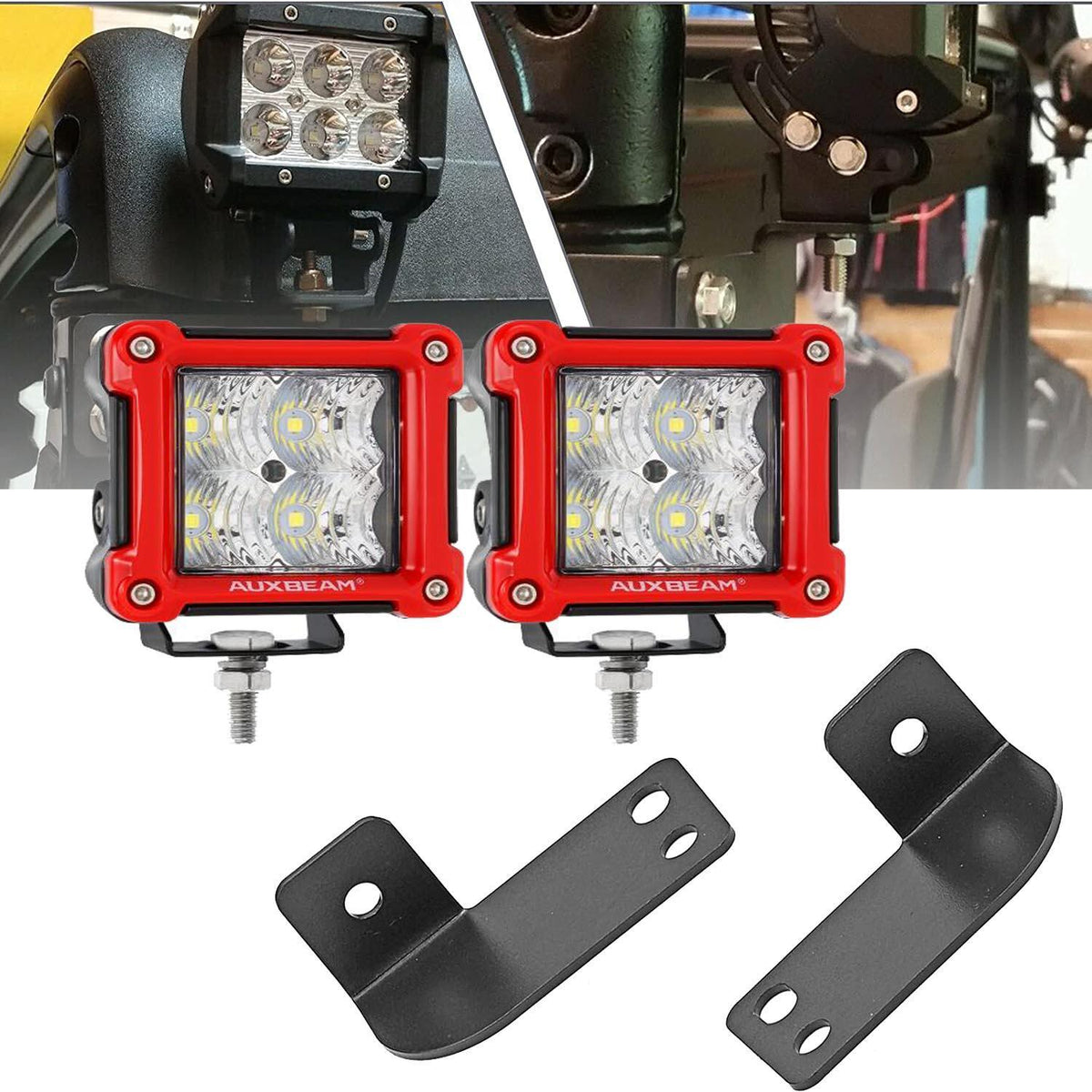 Auxbeam 3 Inch LED Pods for 2013-2021 Polaris Ranger 570/800/900/900xp/1000