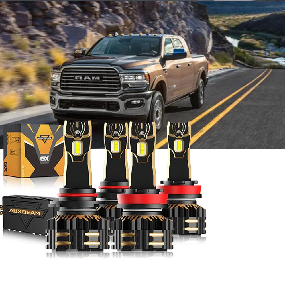 Auxbeam LED Headlights Bulbs Bundle for 2020 Ram 2500 9005 H11