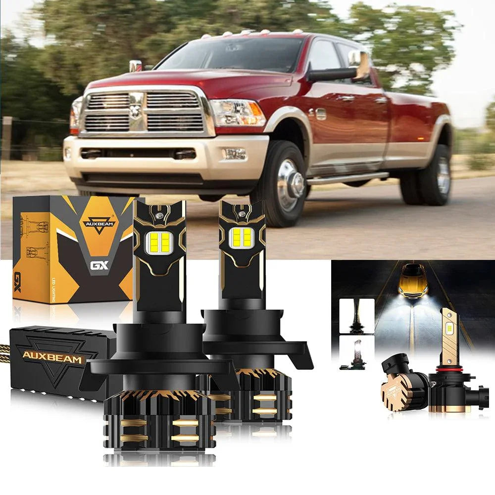 Auxbeam LED Headlights Bulbs Bundle for 2011-2012 Ram 3500 9005 H11