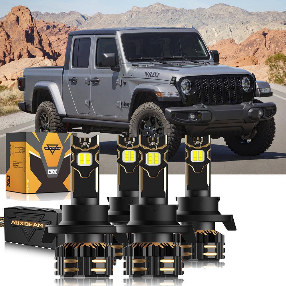 Auxbeam LED Headlight Bulbs Bundle for 2020 Jeep Gladiator H13