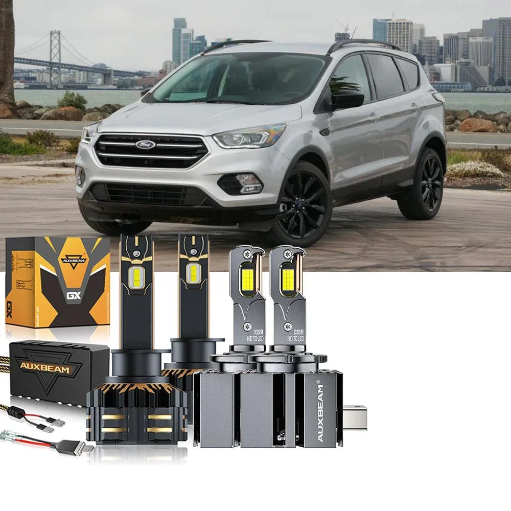 Auxbeam LED Headlight Bulbs Bundle for 2017 Ford Escape H1 D3S