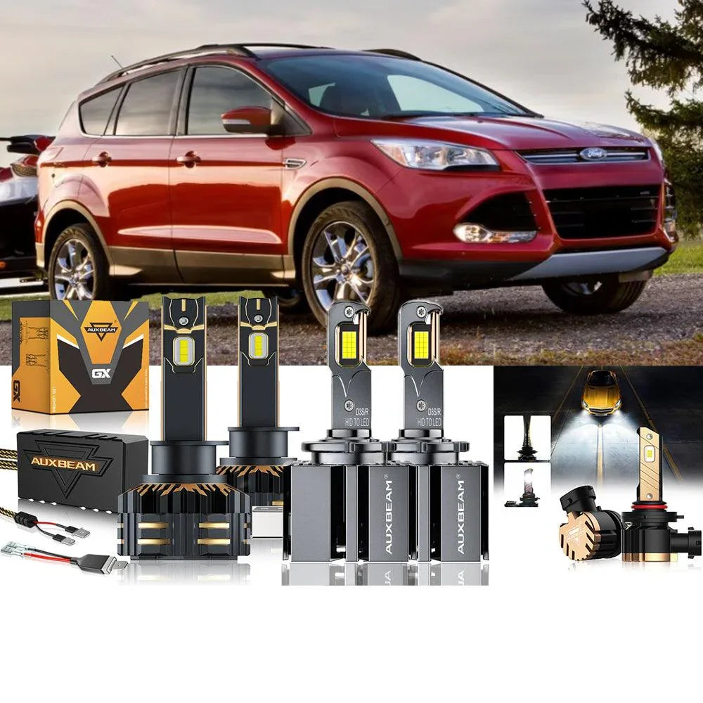 Auxbeam LED Headlight Bulbs Bundle for 2013-2016 Ford Escape H1 D3S