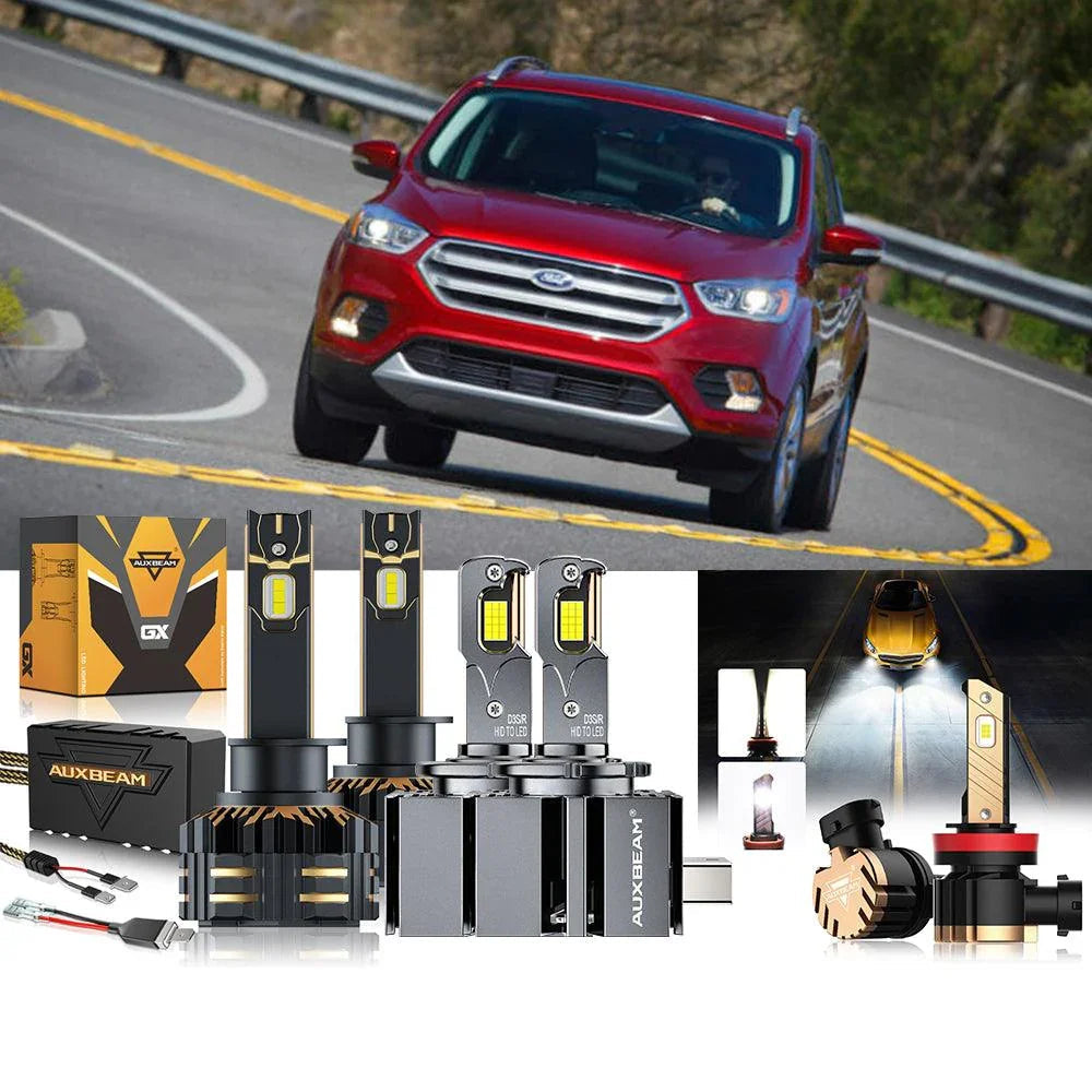 Auxbeam LED Headlight Bulbs Bundle for 2018-2019 Ford Escape H1 D3S