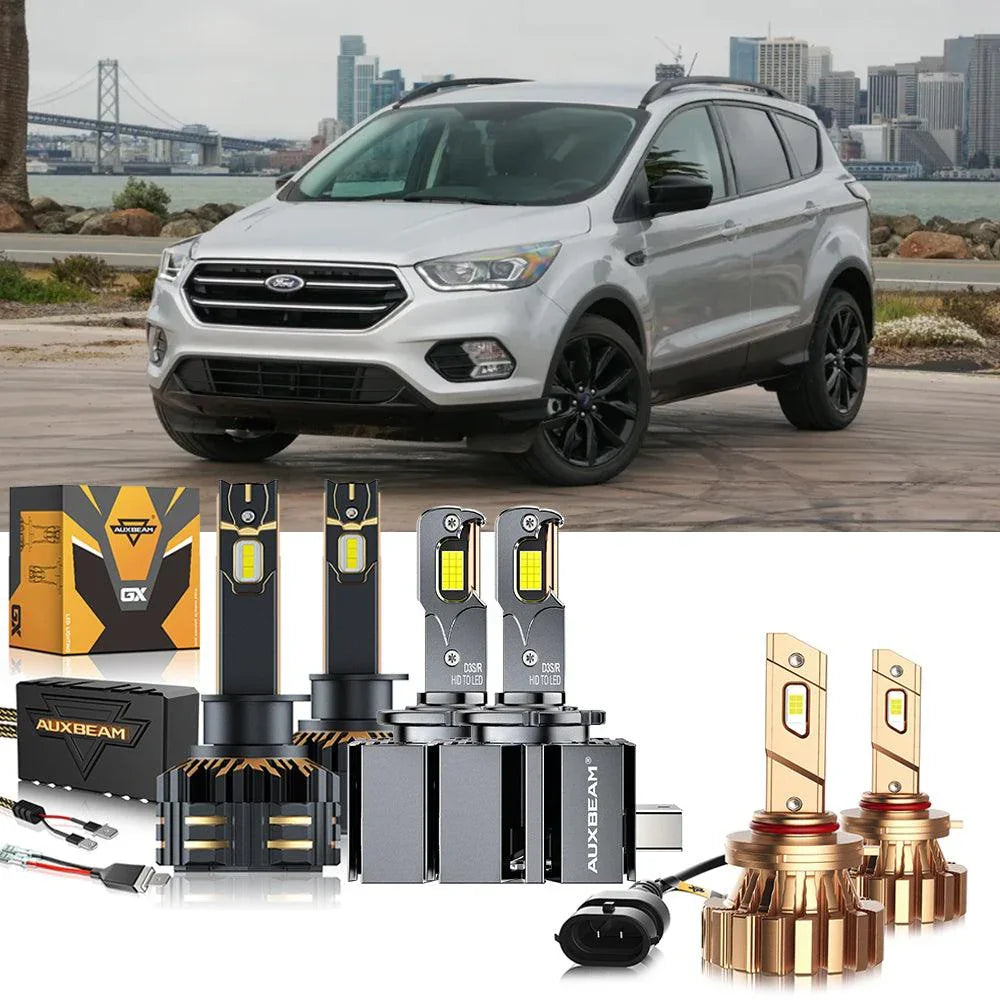 Auxbeam LED Headlight Bulbs Bundle for 2017 Ford Escape H1 D3S