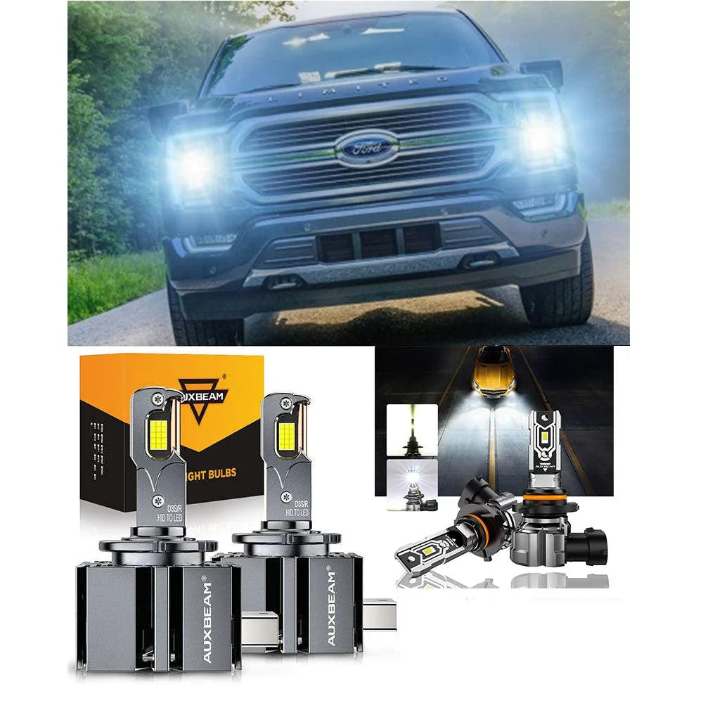 Auxbeam LED Headlight Bulbs for 2013-2014 Ford F-150 HID D3S
