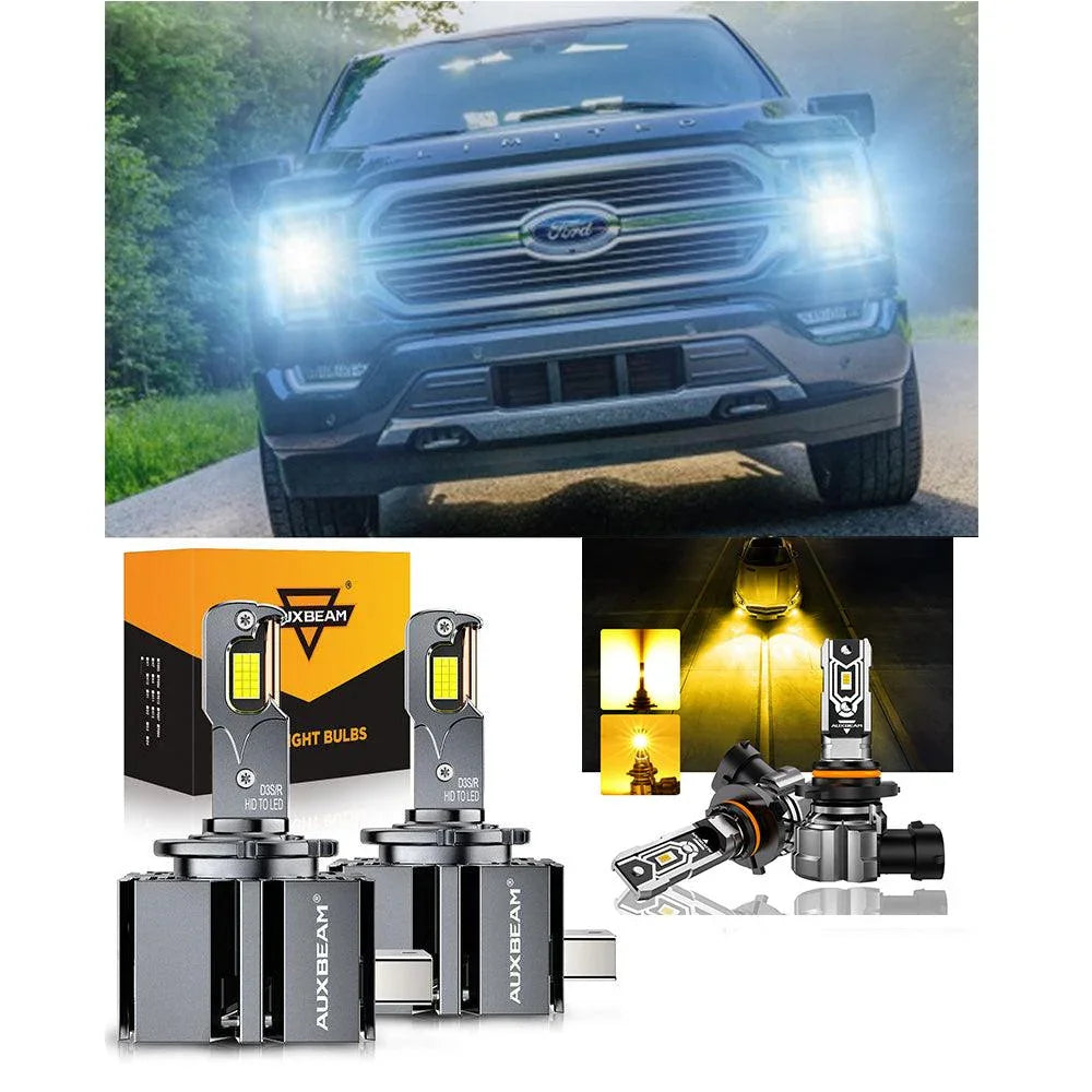 Auxbeam LED Headlight Bulbs for 2013-2014 Ford F-150 HID D3S