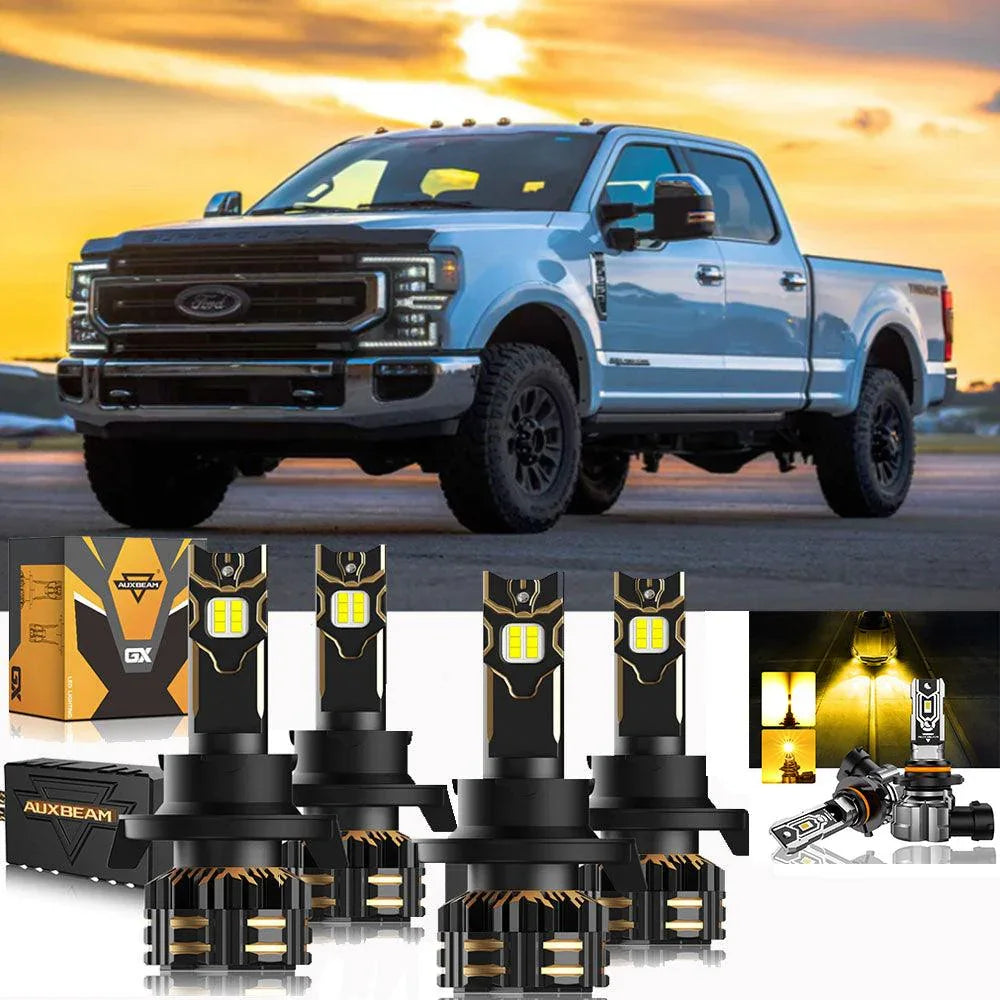 Auxbeam 3 LED Headlight Bulbs Bundle for 2020 Ford F-250 Super Duty H13