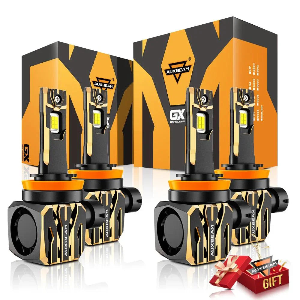 Auxbeam H11+H11 LED Headlight Bulbs 120W GX Series 4 Bulbs
