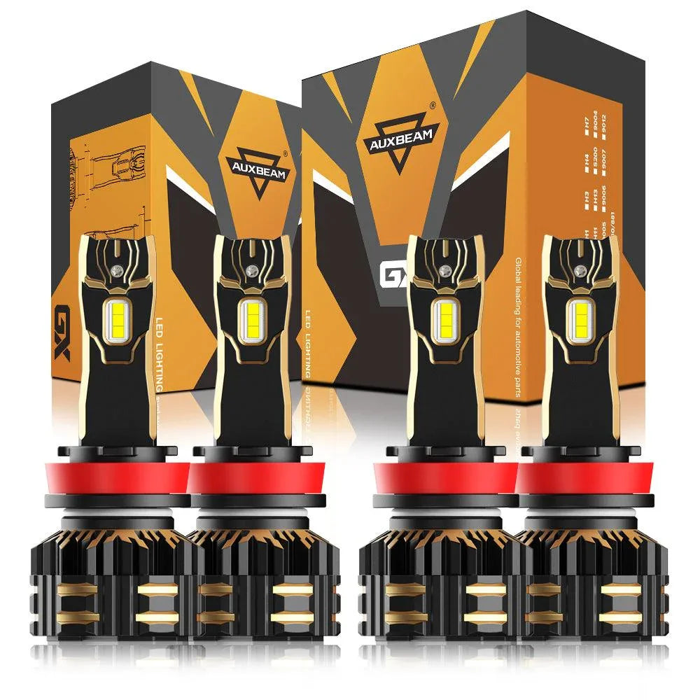 Auxbeam H11/H9/H8/H16JP LED Headlight Bulbs 120W GX Series 2 Bulbs