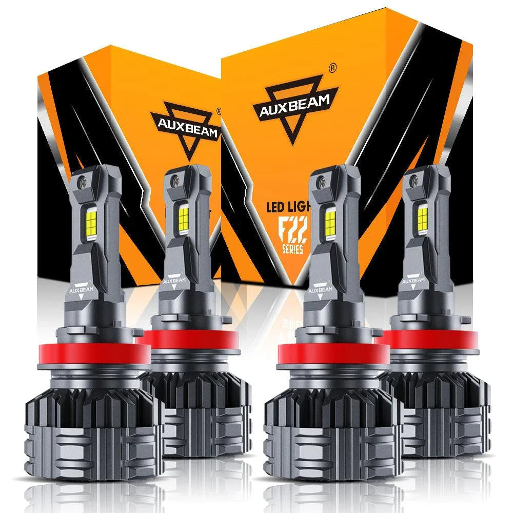 Auxbeam H11+H11 LED HEADLIGHT BULBS 110W F22 SERIES 4 BULBS