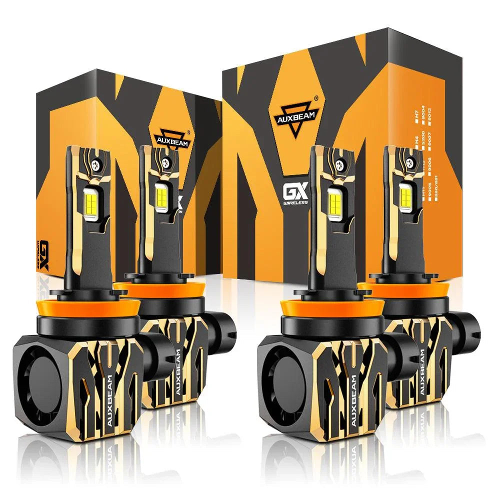 Auxbeam H11+H11 LED Headlight Bulbs 120W GX Series 4 Bulbs