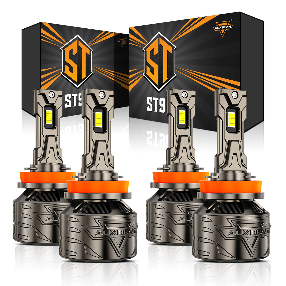 Auxbeam H11+H11 LED Headlight Bulbs 180W ST90 Series High Power 4 Bulbs