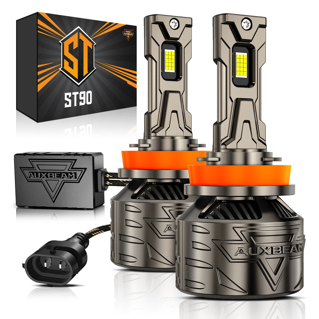 Auxbeam H11/H9/H8 LED Headlight Bulbs 180W ST90 Series High Power 2 Bulbs