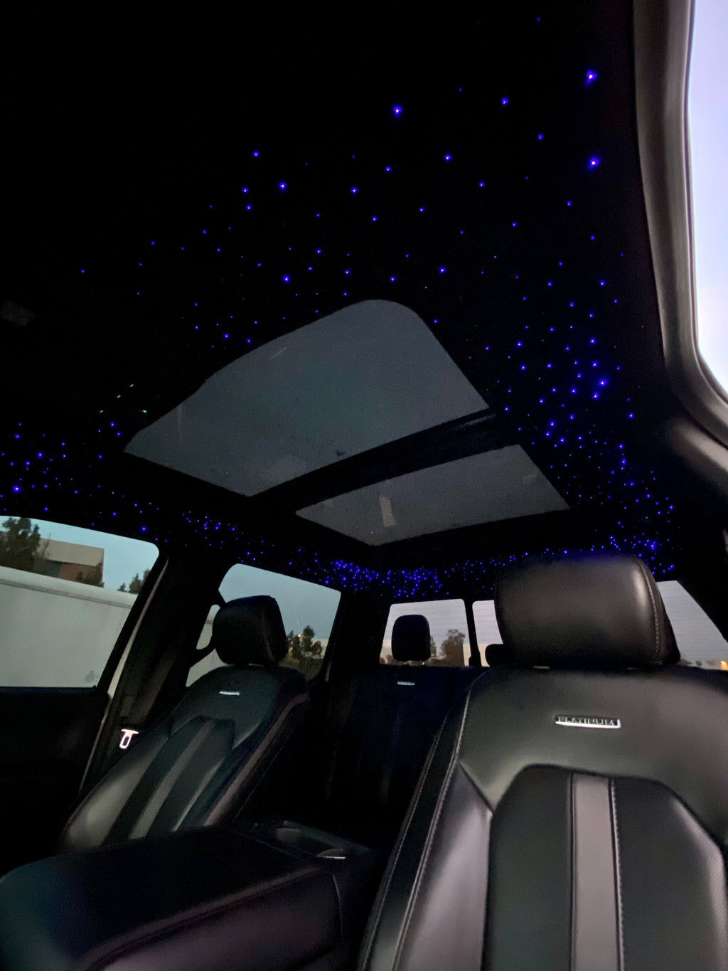 Starlight Headliner Kit glowing blue