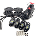 Pure White Rock Lights kit: 4 pods, mounting bases, harness and hardware