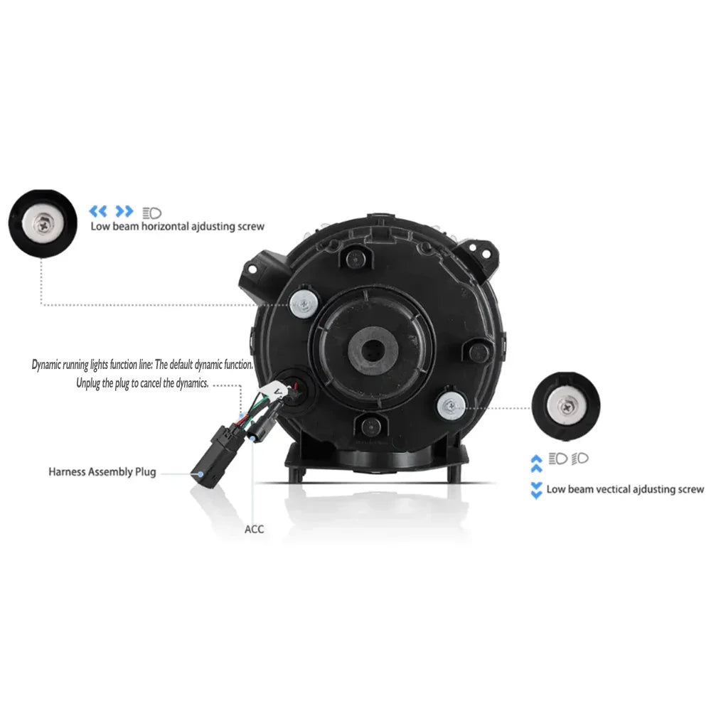 Vland Full LED Headlight Assembly w/ Animation for 2018+ Jeep Wrangler JL/JT