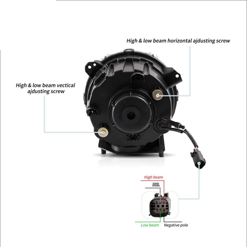 Vland Full LED Dual Beam Projector Headlight Assembly With Blue Breath Light