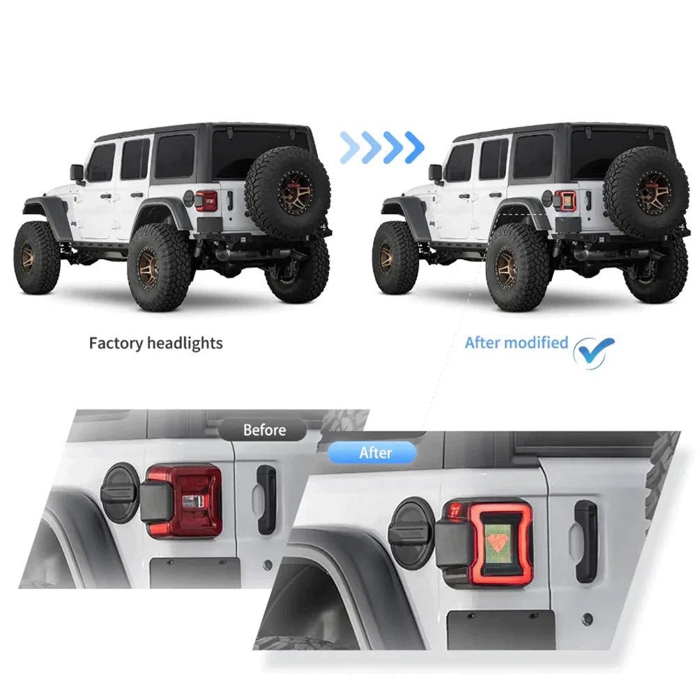 Vland OLED Tail Light Assembly for 2018-2020 Jeep Wrangler JL JLU