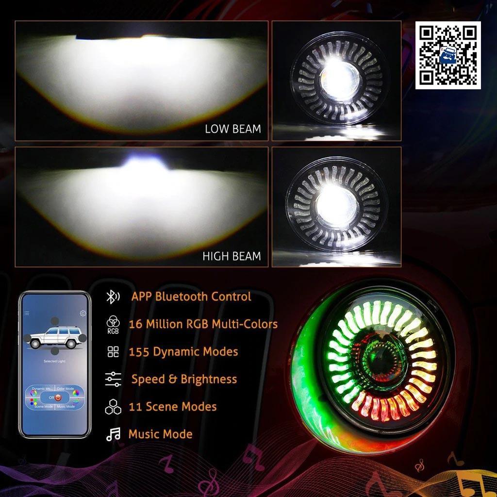 Auxbeam 7 inch 80W Hi-Lo Beam LED Headlight