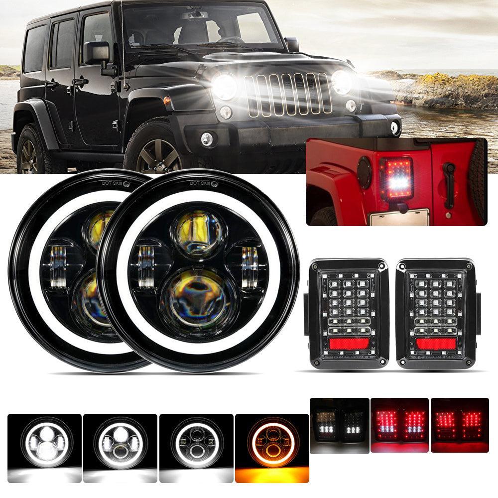 Auxbeam 7'' LED Headlight Replacement for Jeep Wrangler JK
