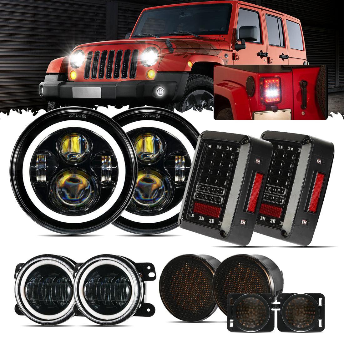 Auxbeam 7'' LED Headlight Replacement for Jeep Wrangler JK