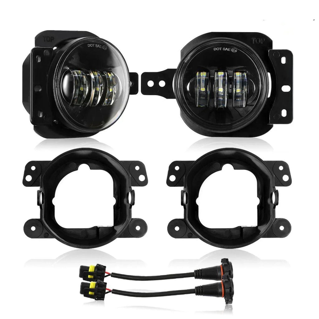 Auxbeam 4 Inch Round LED Fog Lamps for 2018-2020 Jeep Wrangler JL JLU Jeep