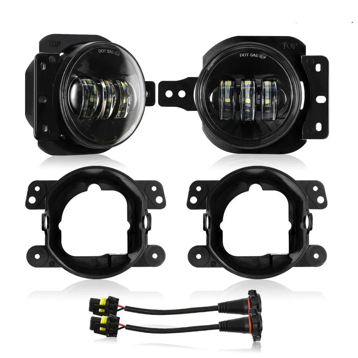 Auxbeam 4 Inch Round LED Fog Lamps for 2018-2020 Jeep Wrangler JL JLU Jeep