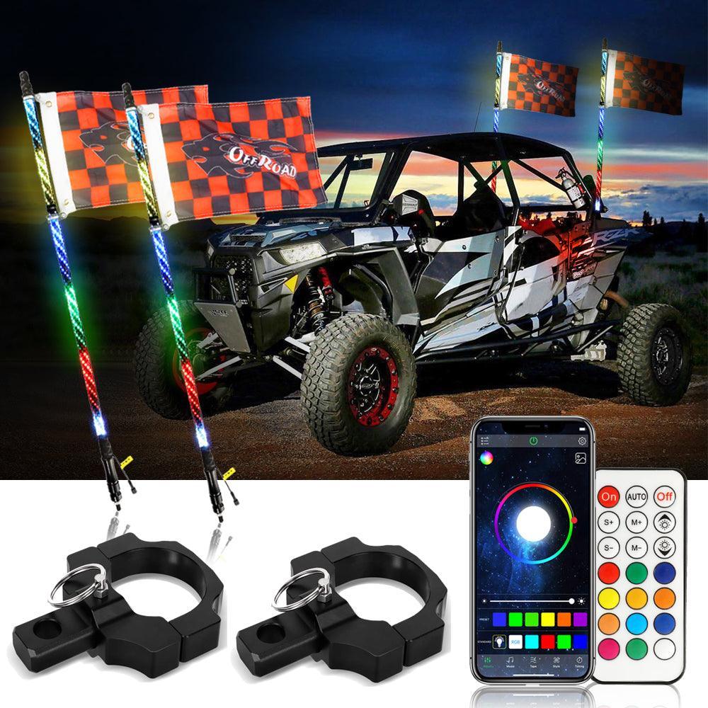 Auxbeam 3FT/4FT LED RGB Whip Lights