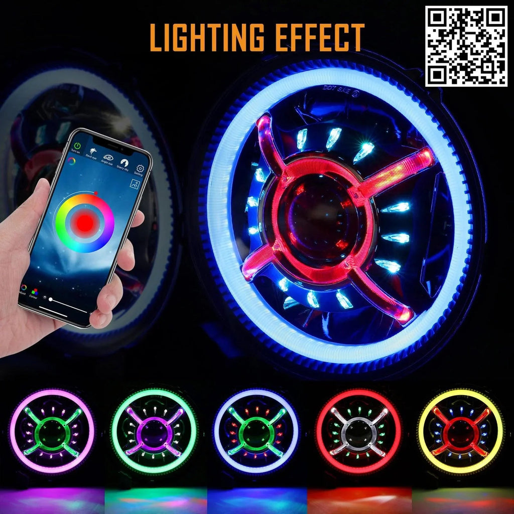Auxbeam 9 Inch RGB Headlights for Jeep Wrangler JL JLU Sport Rubicon Sahara