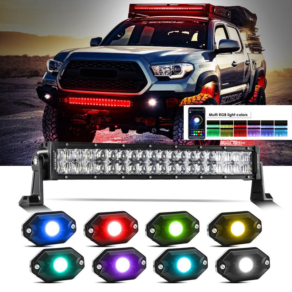 Auxbeam 22 Inch V-PRO Series Straight RGBW Color Changing Off Road Led Light Bar