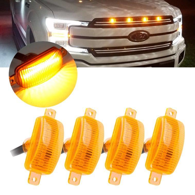 Auxbeam LED Front Hood Grille Lights Raptor Style Amber Light Fit for Pickup