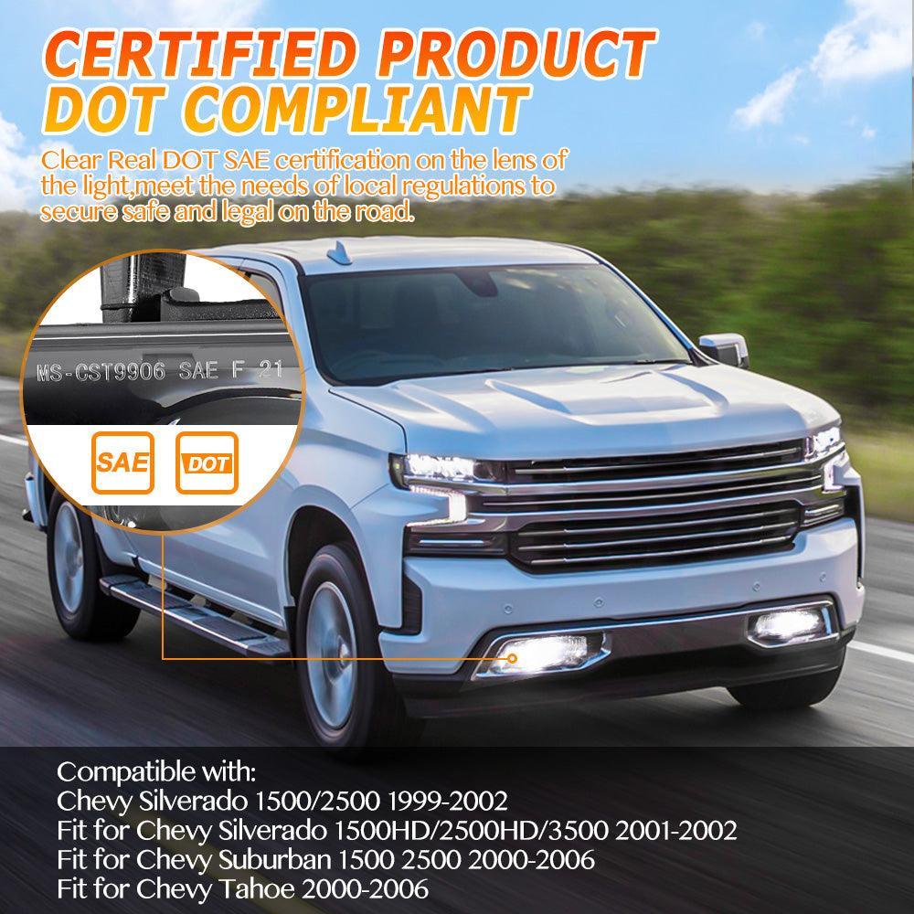 Auxbeam 60W DOT Approved LED Fog Lights for for Chevrolet Silverado 1500/2500
