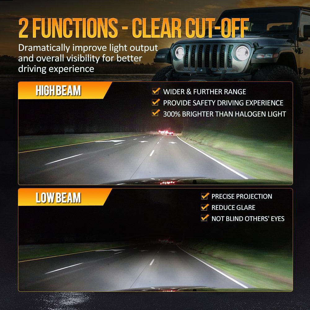 Auxbeam 9 Inch 120W DOT Approved LED Headlights for 2018-2021 Jeep JL JLU