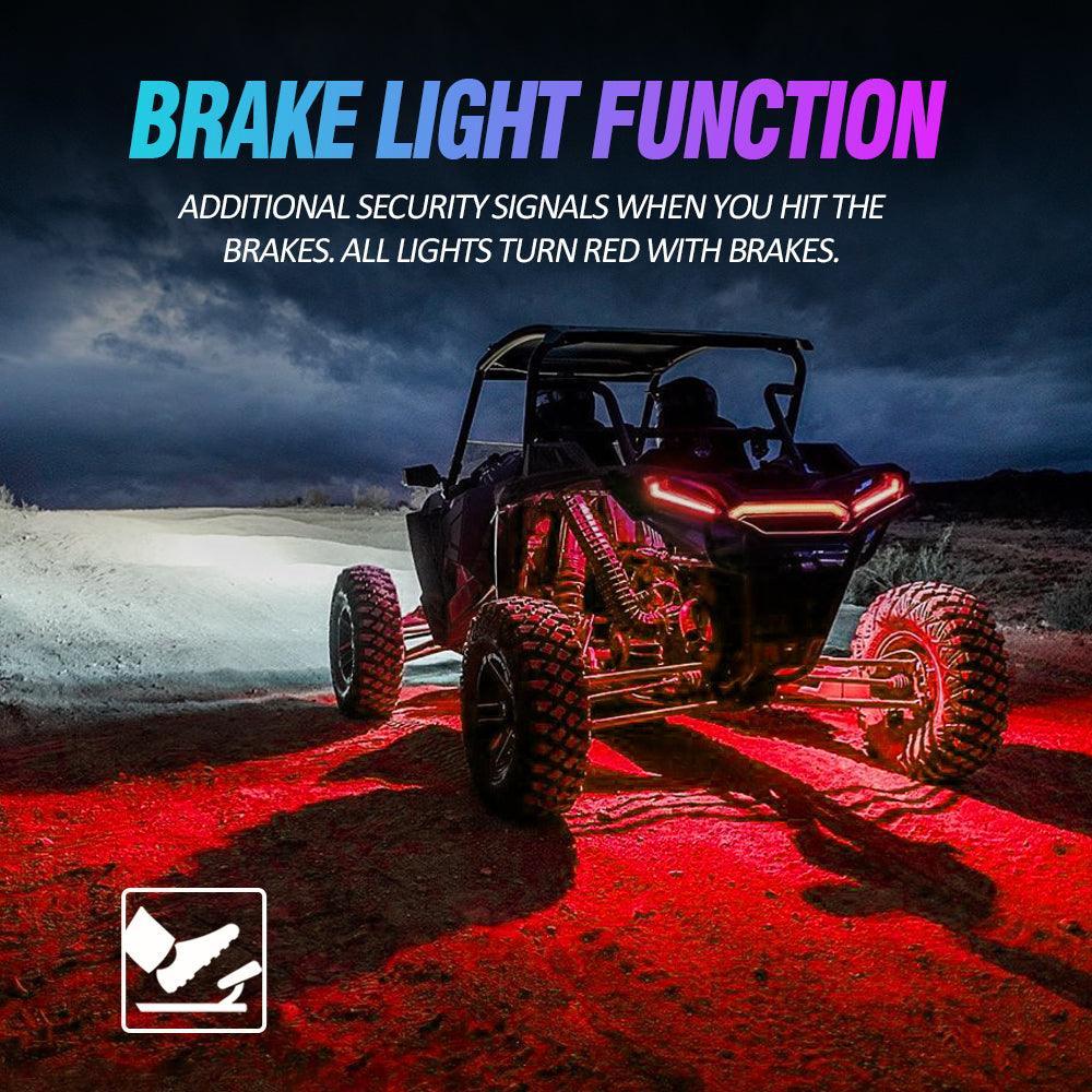 Auxbeam RGBW LED Rock Lights Kit with Bluetooth APP & Wireless Remote Control