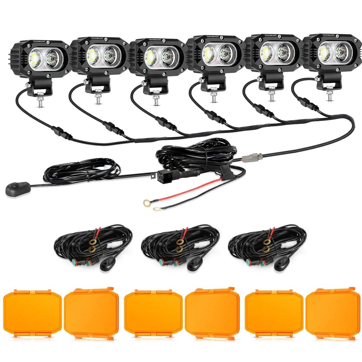 Auxbeam R4 Series 4 Inch 60W Flood Beam LED Pods Light White Driving Light