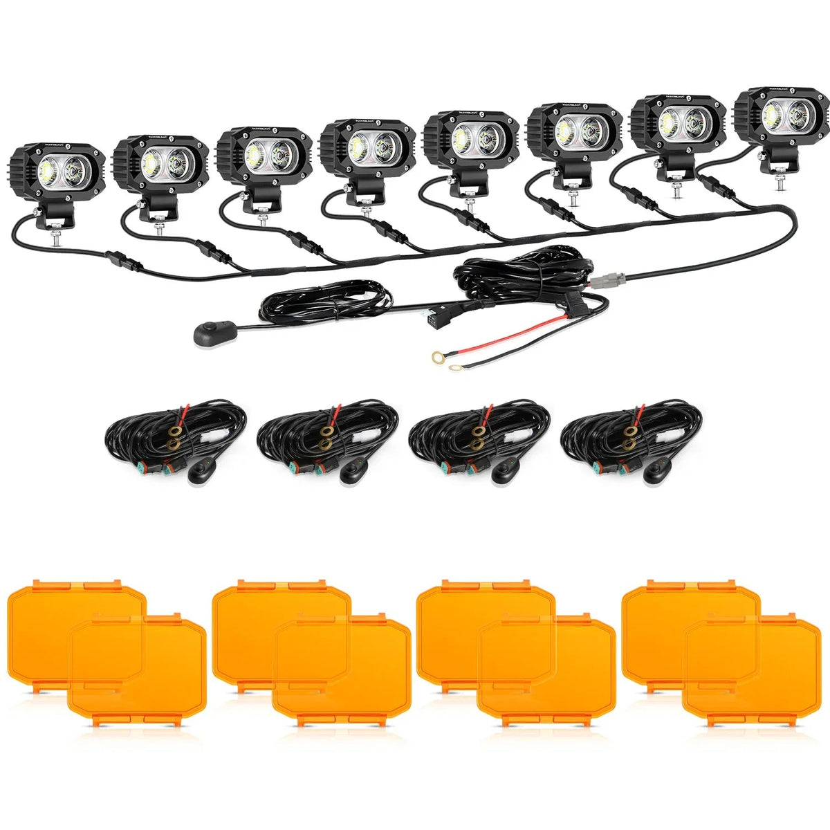Auxbeam R4 Series 4 Inch 60W Flood Beam LED Pods Light White Driving Light