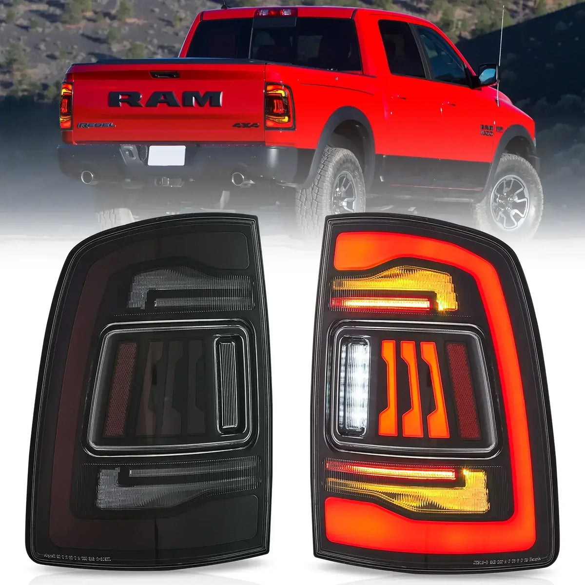 Vland Upgrade LED Tail Lights Assembly for 2009-2018 Dodge Ram