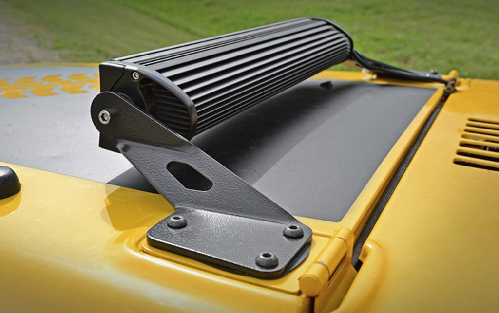1997-2006 Jeep Wrangler TJ Hood 20" Light Bar Kit - vehicle-specific brackets