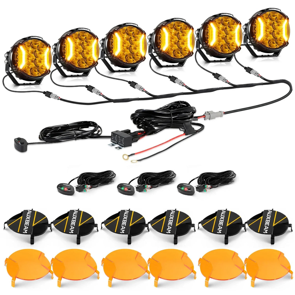 Auxbeam V-ULTRA Series 5 Inch 172W LED Side Shooter Amber Pod Lights