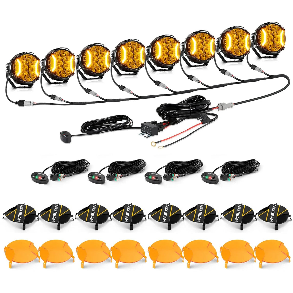 Auxbeam V-ULTRA Series 5 Inch 172W LED Side Shooter Amber Pod Lights