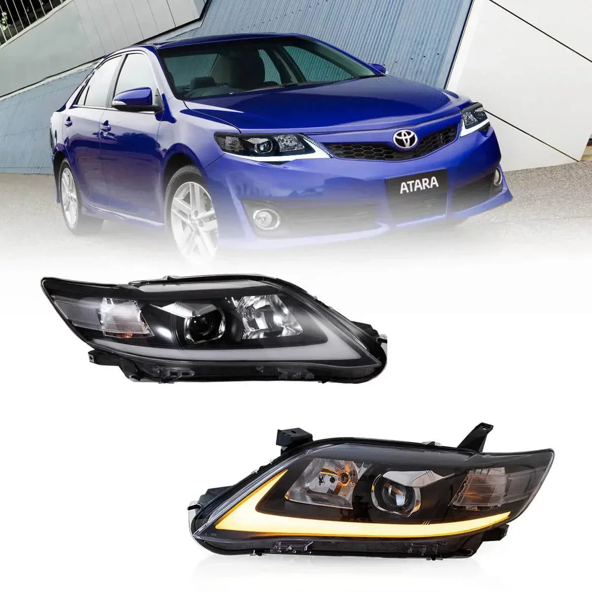 Vland LED Headlight Assembly for 2010-2011 Toyota Camry 6th Gen XV40 Facelift