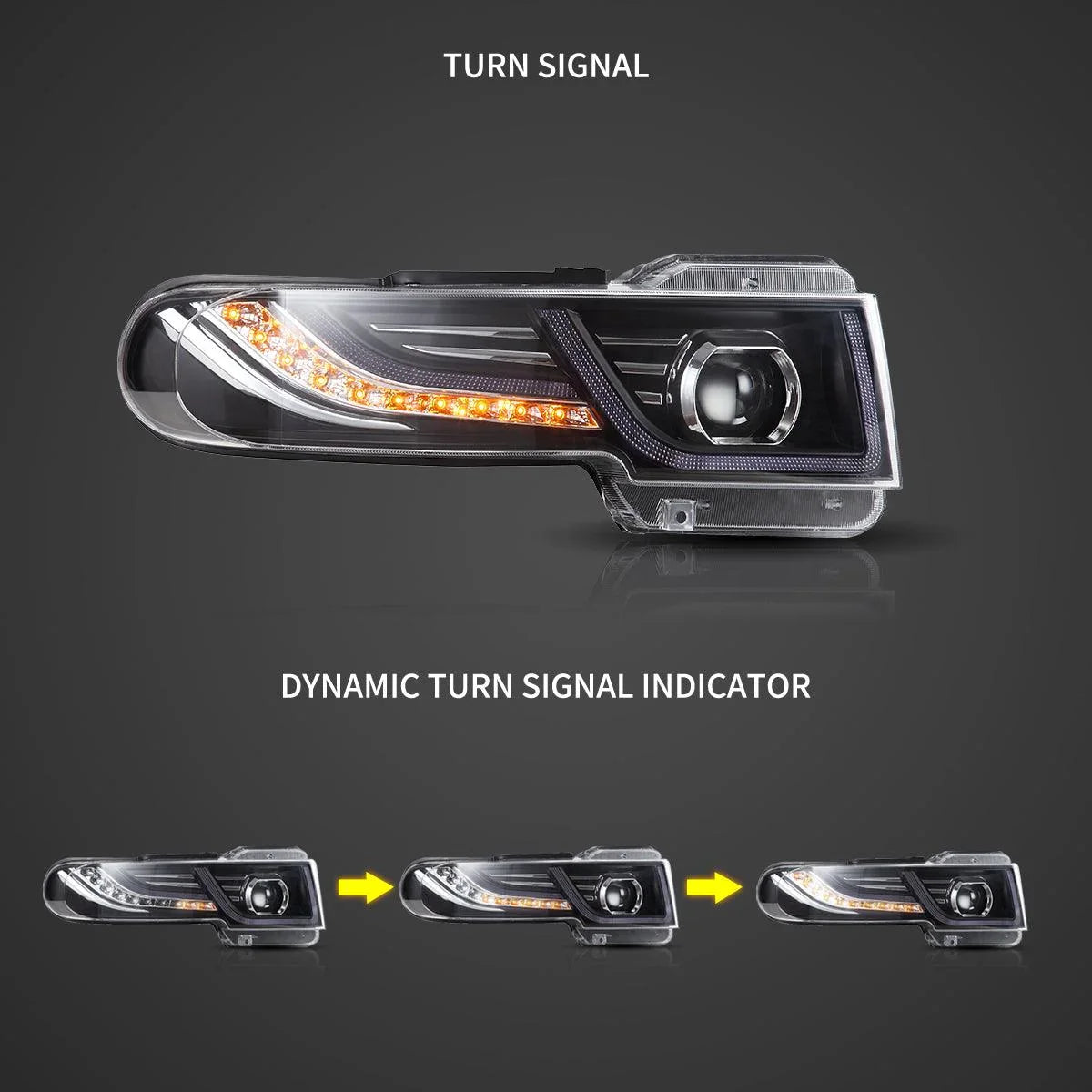 Vland LED Headlight Assembly Dual Beam for 2007-2015 Toyota FJ Cruiser XJ10