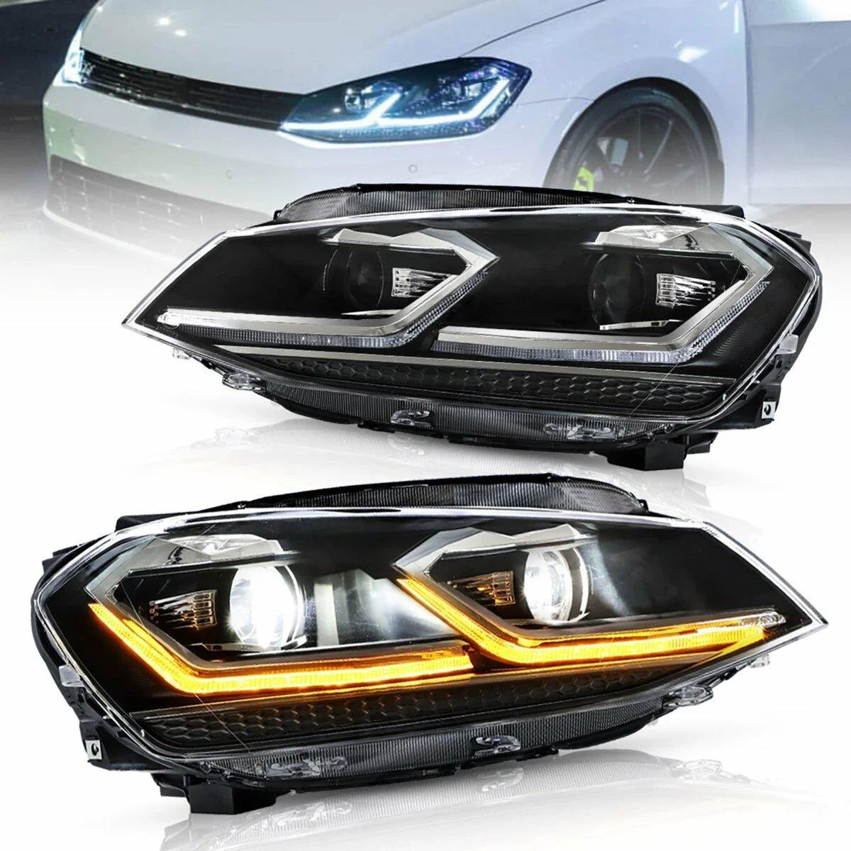 Vland LED Headlight Assembly for 2012-2017 Volkswagen Golf 7th Gen (Mk7, Typ 5G)